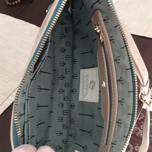 Spartina 449 Blue and Tan Crossbody Bag - Picture 8 of 16